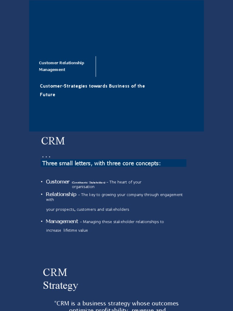 Strategic Customer Relationship Management | PDF | Customer ...