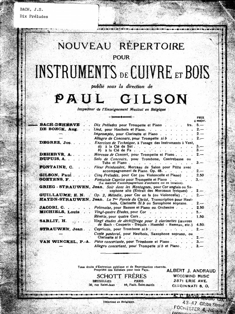 Bach 10 Préludes de Bach Pour Trompette PDF
