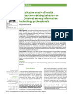 A Qualitative Study of Health Information Seeking Behavior On The Internet Among Information Technology Professionals