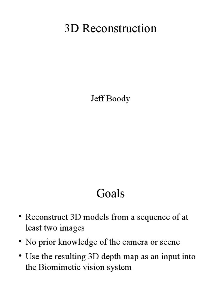 3D Model Reconstruction Techniques | PDF | Mathematics | Applied ...