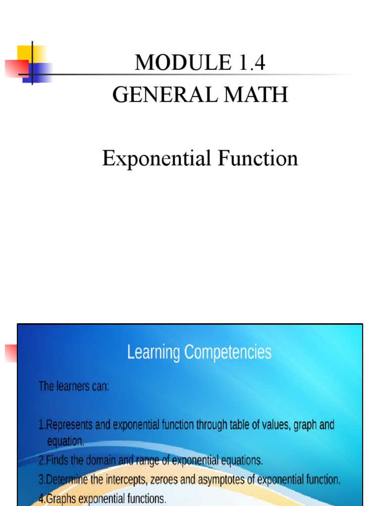 General Math Exponential Function | PDF | Function (Mathematics ...