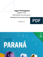 Língua Portuguesa - 7º Ano - Aula 13 Slides Conto