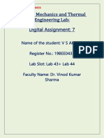 Applied Mechanics and Thermal Engineering Lab: Digital Assignment: 7