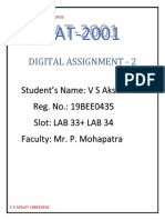 Digital Assignment - 2: V S Akshit 19bee0435 V S Akshit 19bee0435