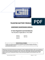 Teledyne Battery Products: Component Maintenance Manual LT Valve-Regulated Lead-Acid Batteries