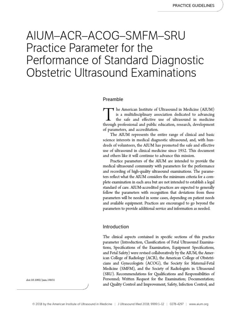 Aium Standards And Guidelines For The Accreditation Of Ultrasound – POVG