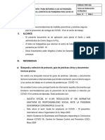 Procedimiento para El Reintegro Laboral A Actividades Por Contexto de Pandemia Covid 19