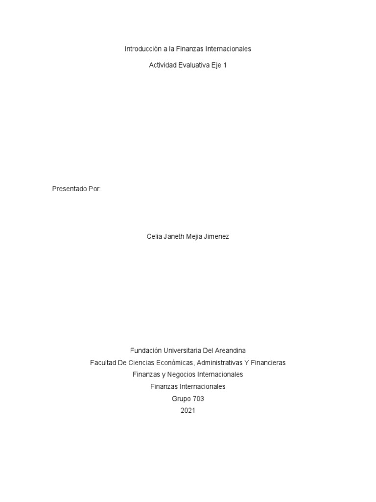 Introducción a Finanzas Internacionales | PDF | Mercado de divisas ...