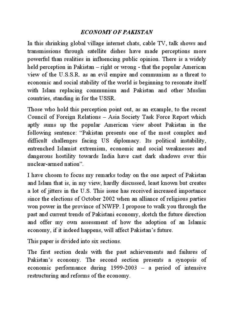 Economy of Pakistan | PDF | Taxes | Fiscal Policy