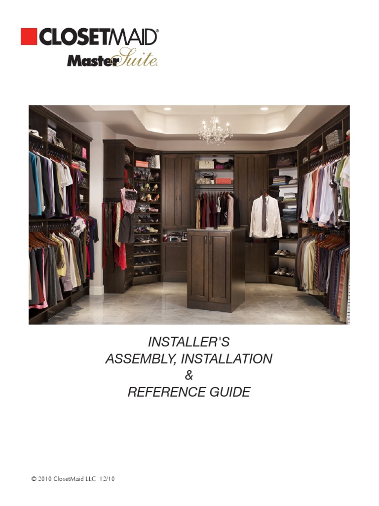 ClosetMaid MasterSuite Installers Assembly Installation Reference Guide