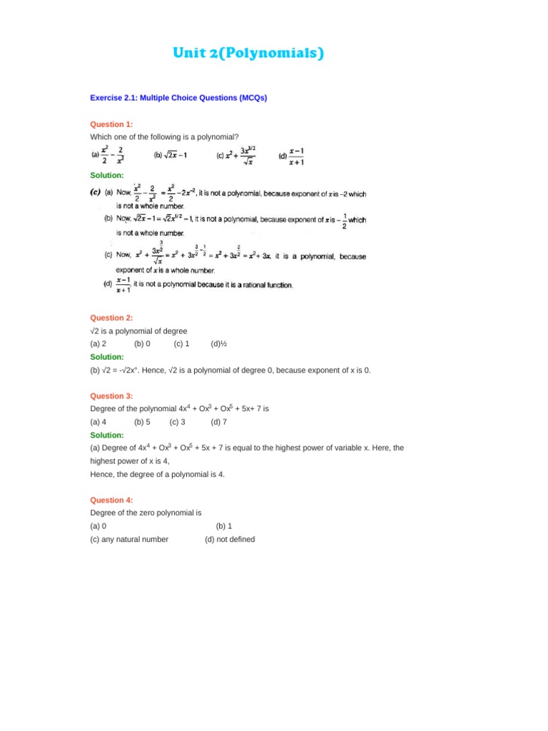 2 3 Ncert Exemplar Pdf Polynomial Factorization