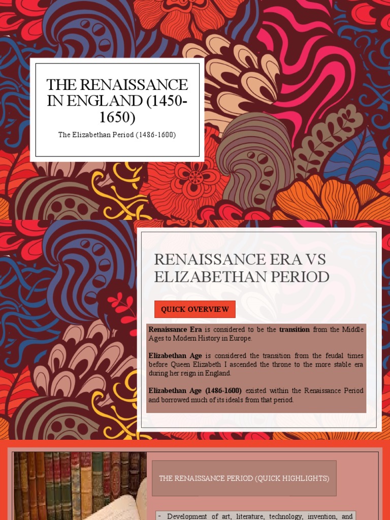 Renaissance and Elizabethan Overview | PDF | Renaissance | Ben Jonson