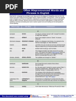 100 Most Often Mispronounced Words and Phrases in English