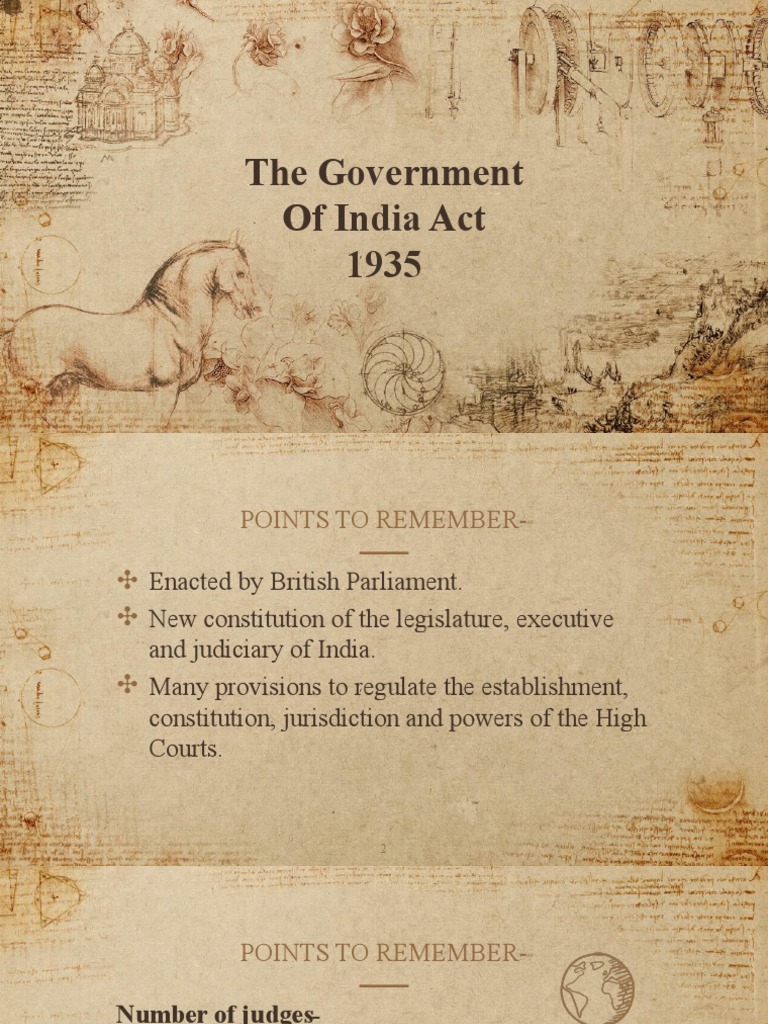 The Government Of India Act 1935 Provisions for the Establishment