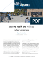 Ensuring Health and Wellness in The Workplace: Beyond Sustainability