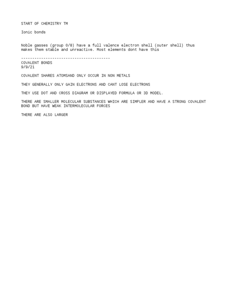 Chemistry Notes TM | PDF