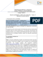 Guía de Actividad y Rúbrica de Evaluación - Unidad 1 - Tarea 2 - Manual de Control Interno