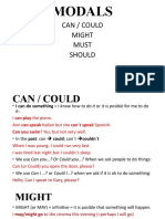 Modals: Can / Could Might Must Should