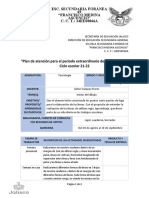 Ficha "Plan de Atención para El Periodo Extraordinario de Recuperación"