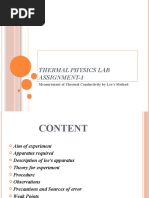 Thermal Physics Lab Assignment-1: Measurement of Thermal Conductivity by Lee's Method