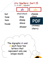 Alphabetic Spellers: Sort 15: Hat Ham Hose Cheese Chain Sheep Shop Chop House Shave Chief Chimney Cherry Shower