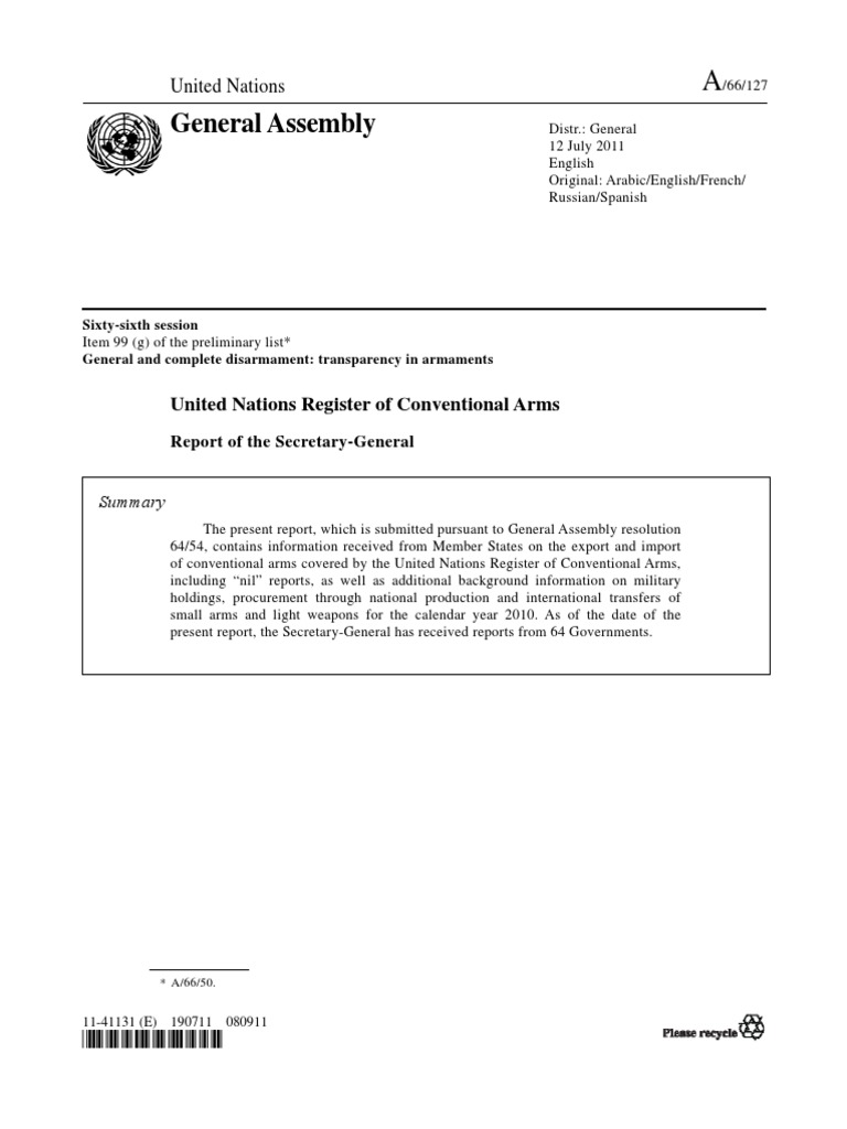 General Assembly: United Nations | PDF | Military | Military Science