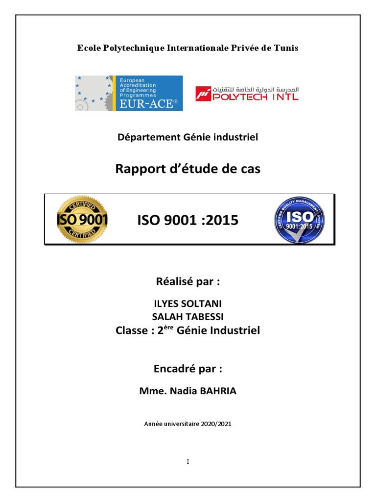 Rapport sur la mise en œuvre ISO 9001 | PDF | Management de la qualité ...