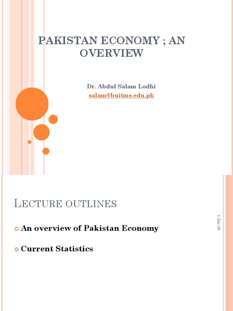Lecture 1 An Overview of The Pakistan Economy | PDF | Economic Growth ...