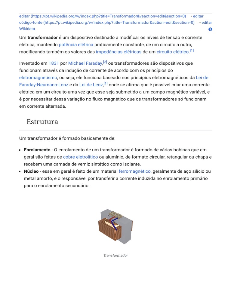 Funcionamento e Tipos de Transformadores | PDF | Transformador | Quantidade