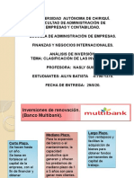 Clasificación de Las Inversiones