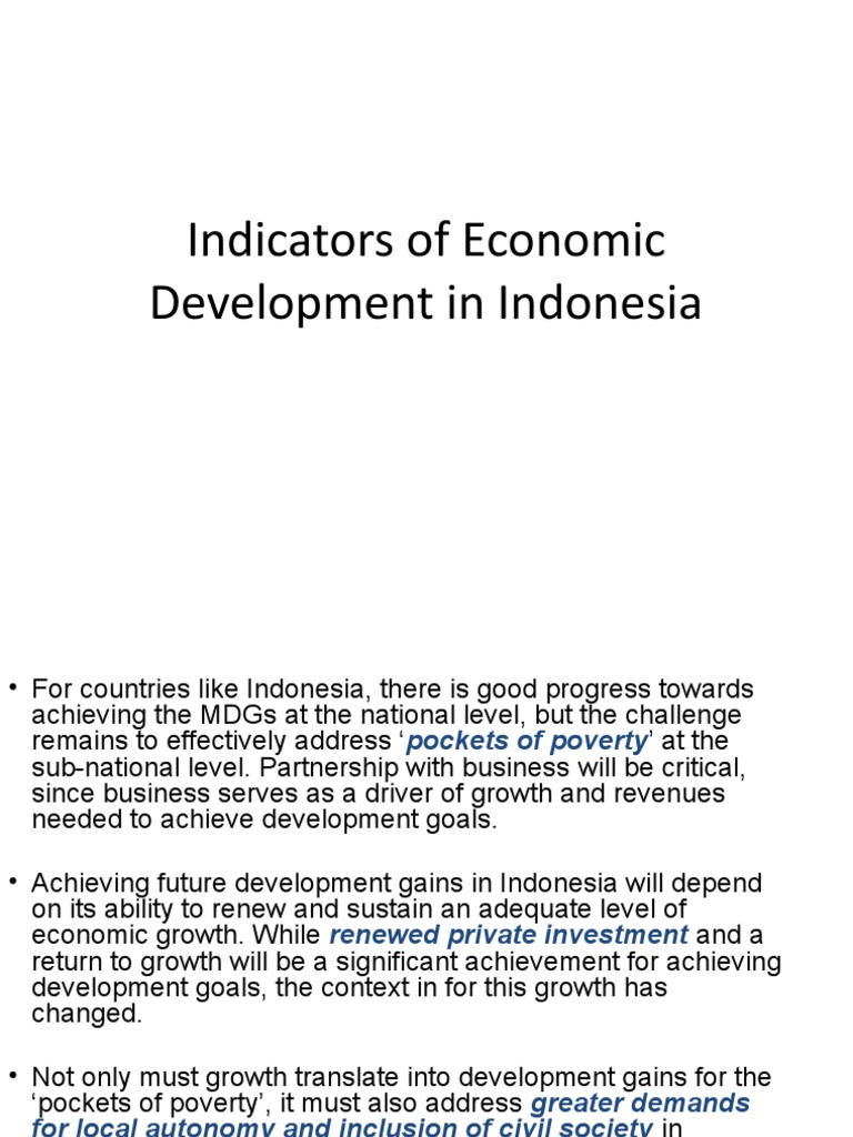 Indicators of Economic Development | PDF | Millennium Development Goals ...