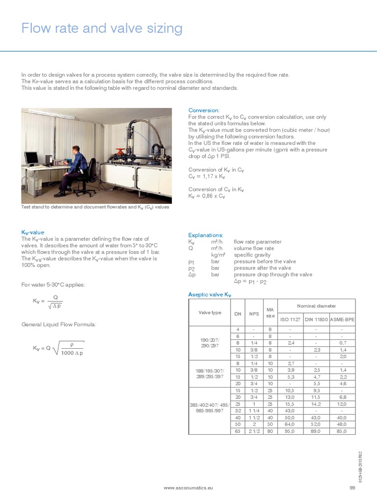 Valve Sizing and Kv Value Guide | PDF | Flow Measurement | Pressure