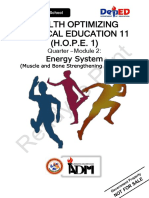 Health Optimizing Physical Education 11 (H.O.P.E. 1) : Energy System