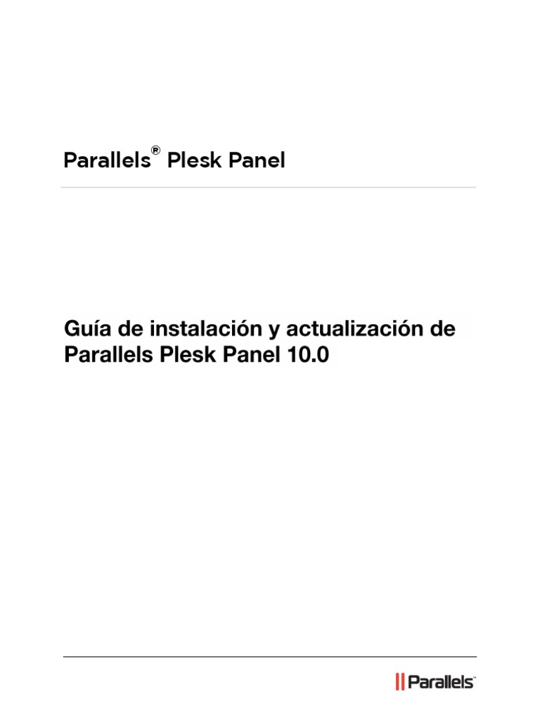 Plesk 10 Installation Upgrade Guide | PDF | Servidor (Computación ...