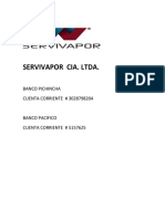 Numeros de Cuenta Servivapor Cia. Ltda.
