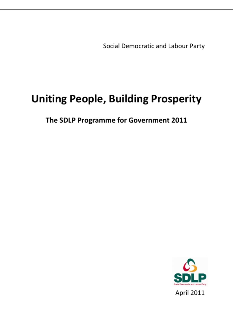 SDLP Programme For Government April 2011 | PDF | Northern Ireland ...
