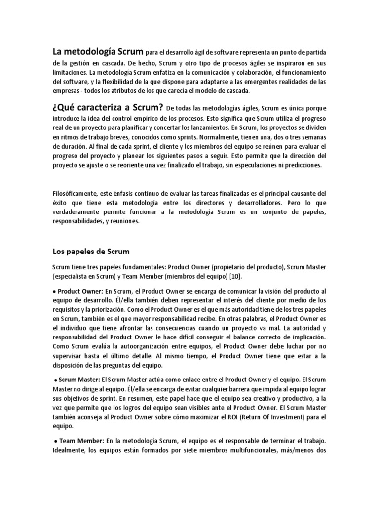 Guía de Scrum para Desarrollo Ágil | PDF | Scrum (desarrollo de ...