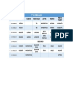 Horario de clases 5° secundaria jueves tarde