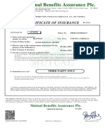 Mutual Benefits Assurance PLC.: Certificate of Insurance