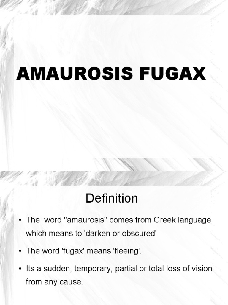 amaurosis fugax | Vascular Diseases | Epidemiology