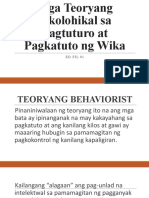 Mga Teoryang Sikolohikal Sa Pagtuturo at Pagkatuto NG