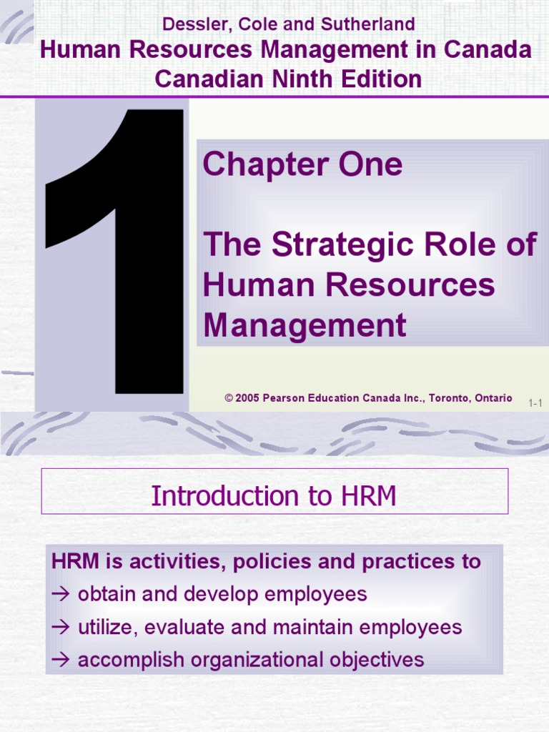 Chapter One The Strategic Role of Human Resources Management | PDF ...