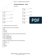 Learning English Present Perfect Test