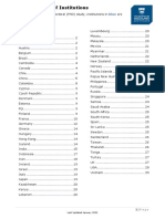 Exemplar List of Institutions: Country/Territory