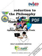 Introduction To The Philosophy of The Human Person: Opinion, Wisdom and Truth