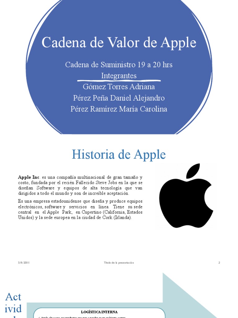 Cadena de Valor de Apple PDF Apple Inc. Cadena de valor