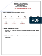 Multiplicacion Por Un Digito Sin Llevar