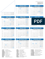 Calendario 2021 Formato Vertical