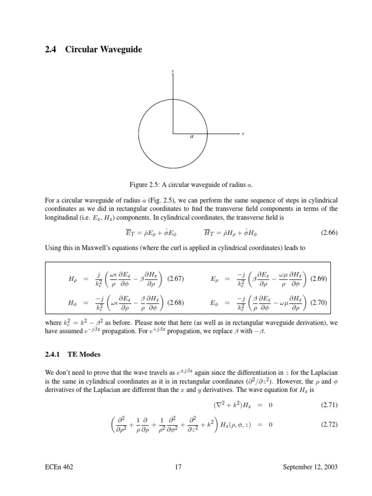 Cylindrical Waveguide | PDF | Teaching Methods & Materials | Science ...
