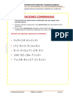 Ejercicios de Operaciones Combinadas y Oraciones.